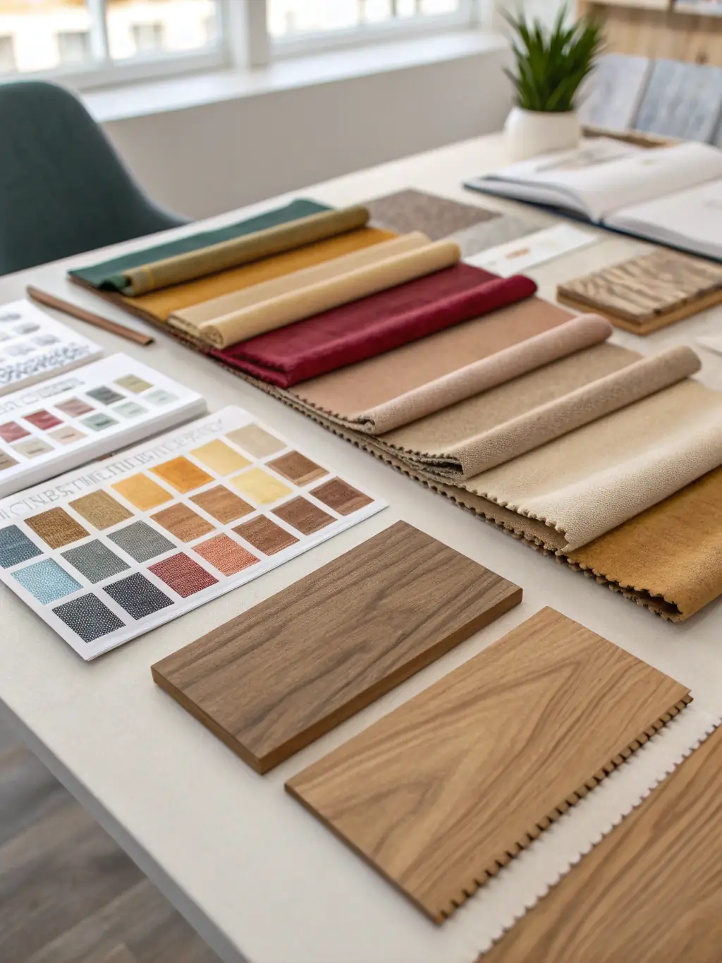 A visual representation of a free sample program, showing various furniture components and materials available for sampling, with a clear call to action to request samples.